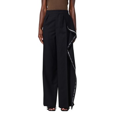 THE PLEATED RUFFLE-DETAIL TROUSERS